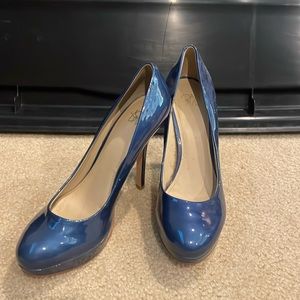 Joan and David blue heels